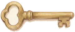 A small brass key.